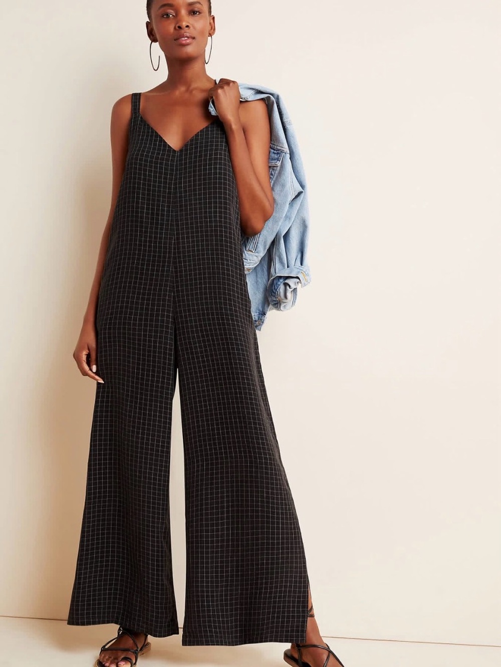 DRA Anthropologie Checked Layering Jumpsuit Sz Small